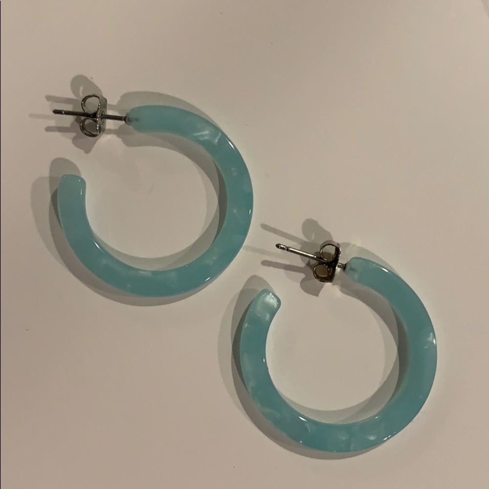 Acetate hoop earrings, purchased at Nordstrom Rack